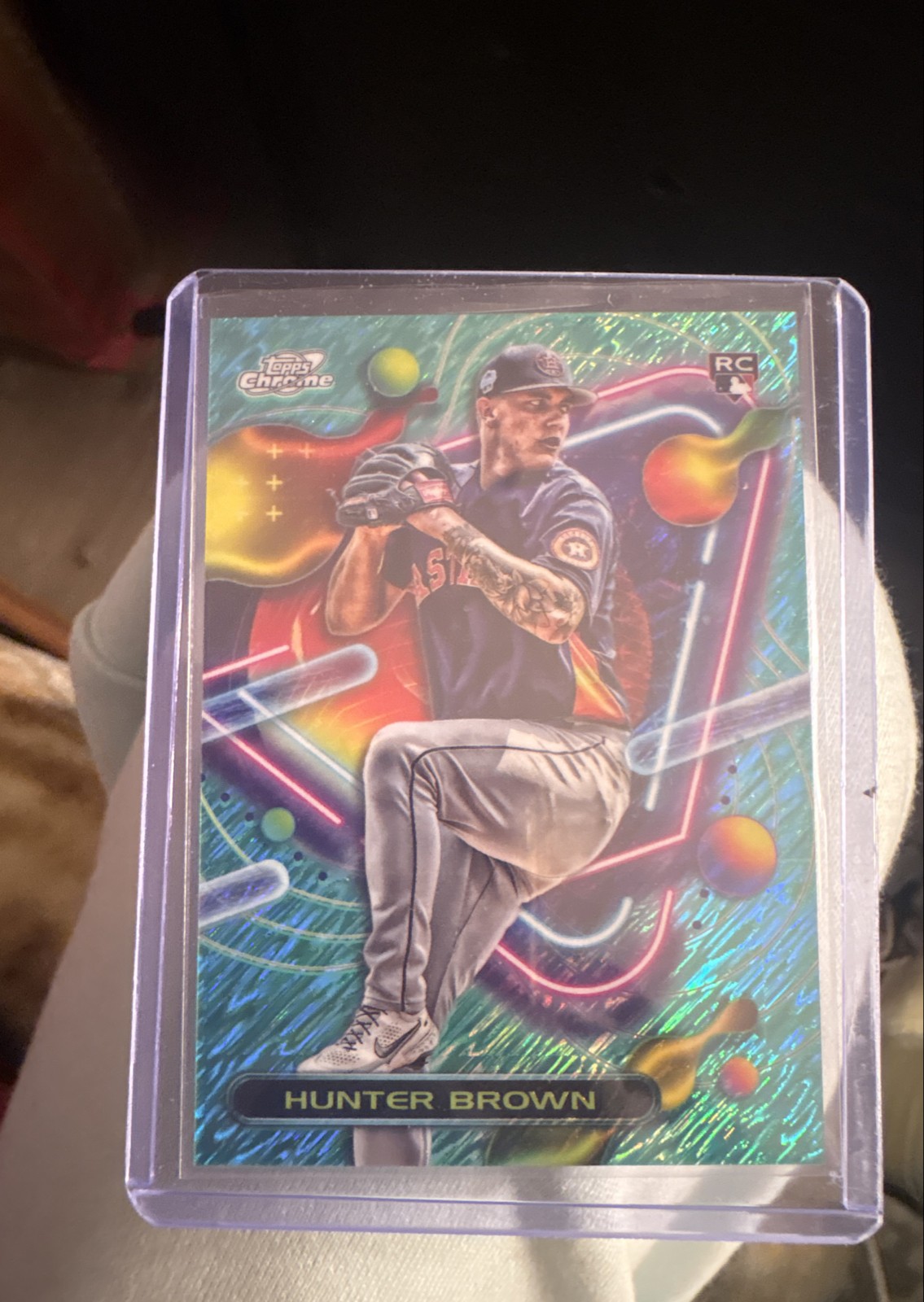 2023 Topps Cosmic Chrome - Hunter Brown #196 Aqua Equinox Refractor /199 (RC)