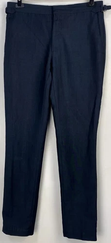 Pantalone uomo BURBERRY blu navy misto lana taglia 48R vita 34" gamba 32"
