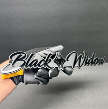 Black Widow Custom Text 3d Car Emblem 1pc Multicolor Acrylic Car Badge Decal.