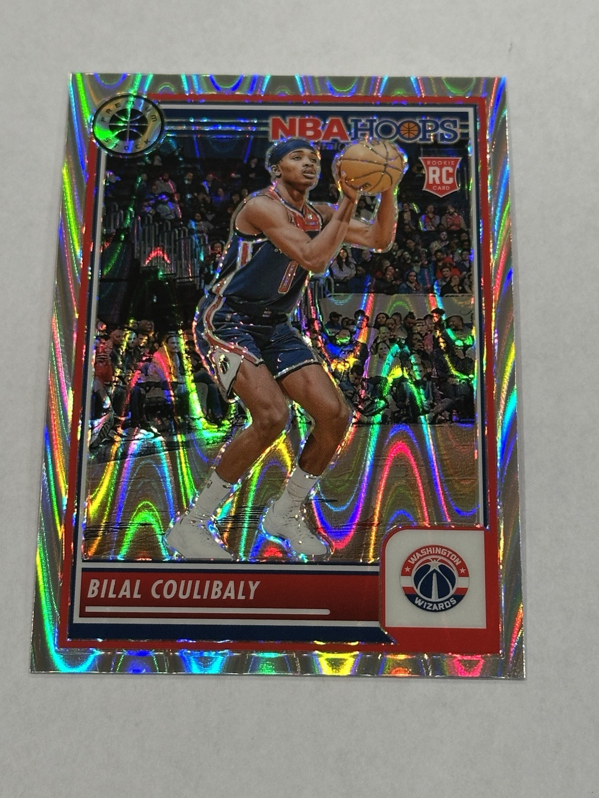 2023-24 NBA Hoops Premium Stock Seismic Rookie RC Bilal Coulibaly Wizards #175