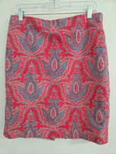 J.Crew No. 2 Pencil Skirt Size 10 Pink  Blue Floral-Classic-Modern Vintage