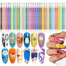 36 Colors Nail Art Pens Set, 3D Nail Polish Pens Quick-Drying Acrylic Paint M...