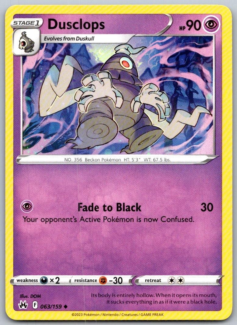 Dusclops 063/159 Uncommon Crown Zenith Pokemon Near Mint
