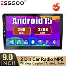 9" 2DIN Carplay Android 15 2G+32G Car Stereo Radio GPS Navi WIFI BT Head Unit FM