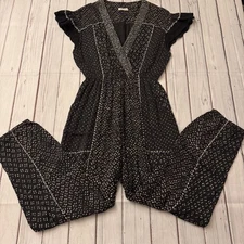 EUC Ulla Johnson Reiko cotton Jumpsuit in Noir Size 10 Women’s Boho