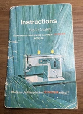 Singer Style Mate 347 Owners Manual Zig Zag Sewing Machine Vintage 1967