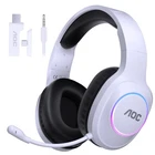 AOC Wireless Gaming Headset Compatible with ps5/4, PC, USB-C & White