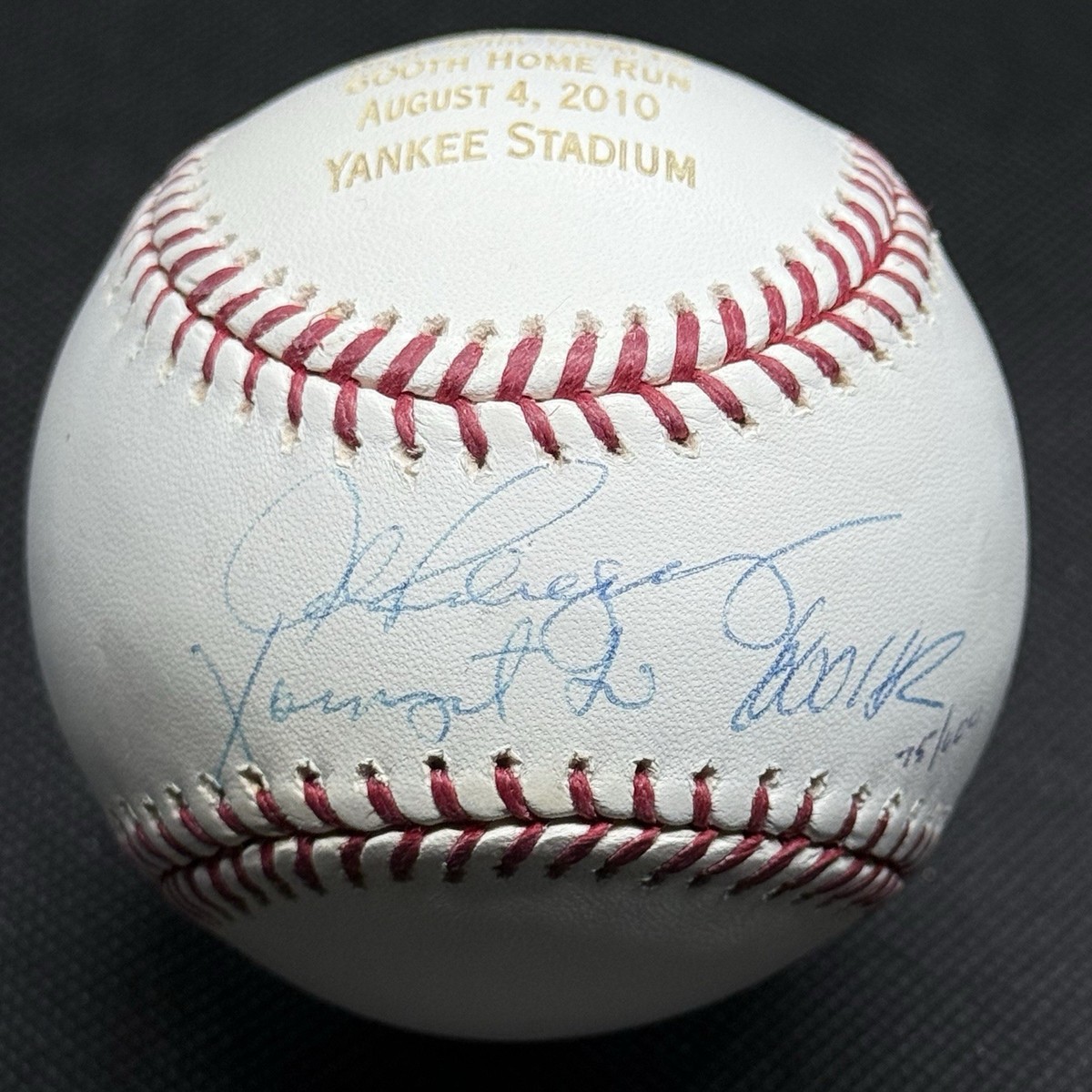 Alex Rodriguez Youngest to 600 HR Signed Baseball MLB