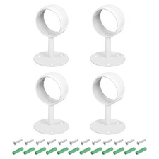 4Pcs 2.01 Inch Curtain Rod Holder Ceiling Mount Flange with Screws White
