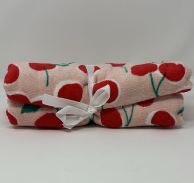 Sun Squad Pink Cherry Beach Towel 28'' x 58'' Travel Size 100% Cotton Resort NWT