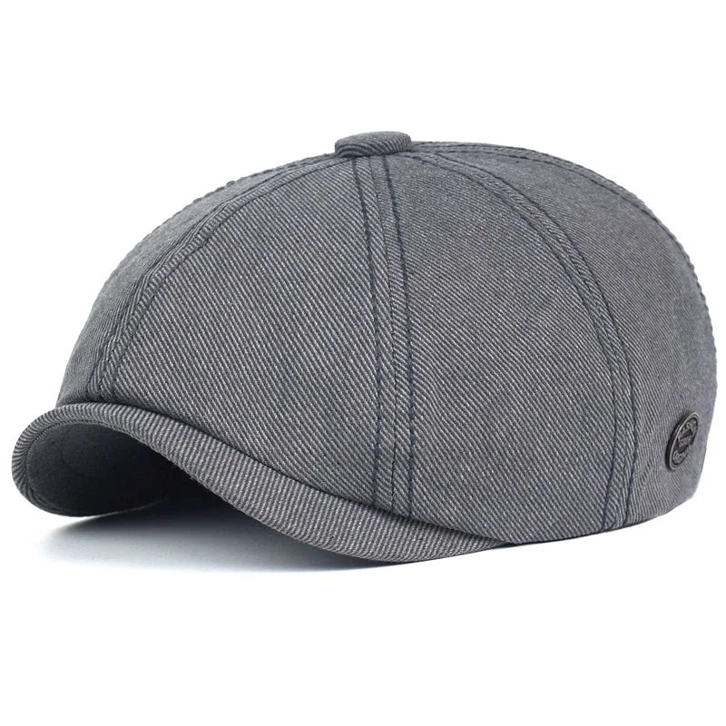 Unisex Algodón Sólido Newsboy Informal Boinas Gorra Visera Gatsby Plano Hiedra Sombrero Gorra Plana Foto 4 de 4