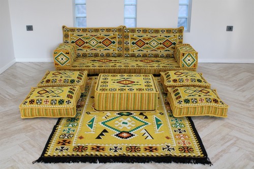 Arabische Majlis Sofagarnitur, Arabisches Bodensofa, Arabisches Jalsa, Arabisches Wohnzimmersofa