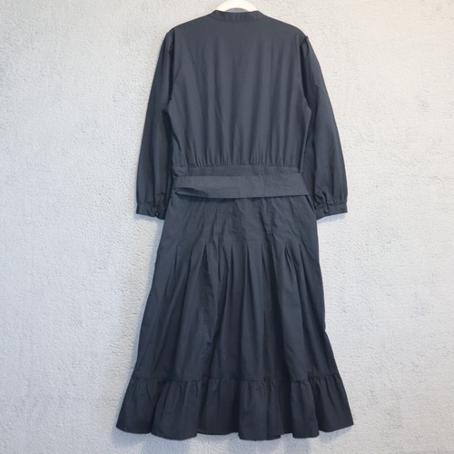 EUC Veronica Beard Dress 14 Black Midi Button Belted Izie V Prairie Lined Boho - Picture 10 of 14