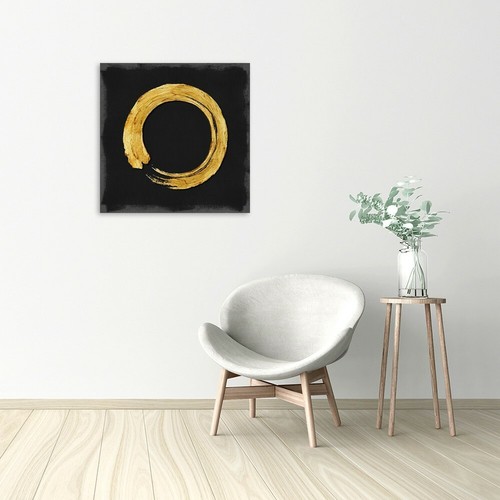 Druck auf Leinwand Papier Poster Oder Bild Roberts Ellie Gold Zen Kreis On Black - Bild 2 von 2