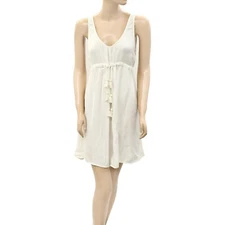 266109 Odd Molly Anthropologie Tank Mini Dress Sleeveless Ivory Beach S-1 NEW