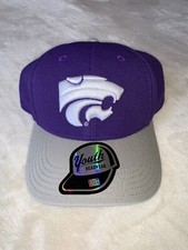 NCAA Kansas State Wildcats Cap Hat Adjustable Kids Youth Headwear Purple Gray
