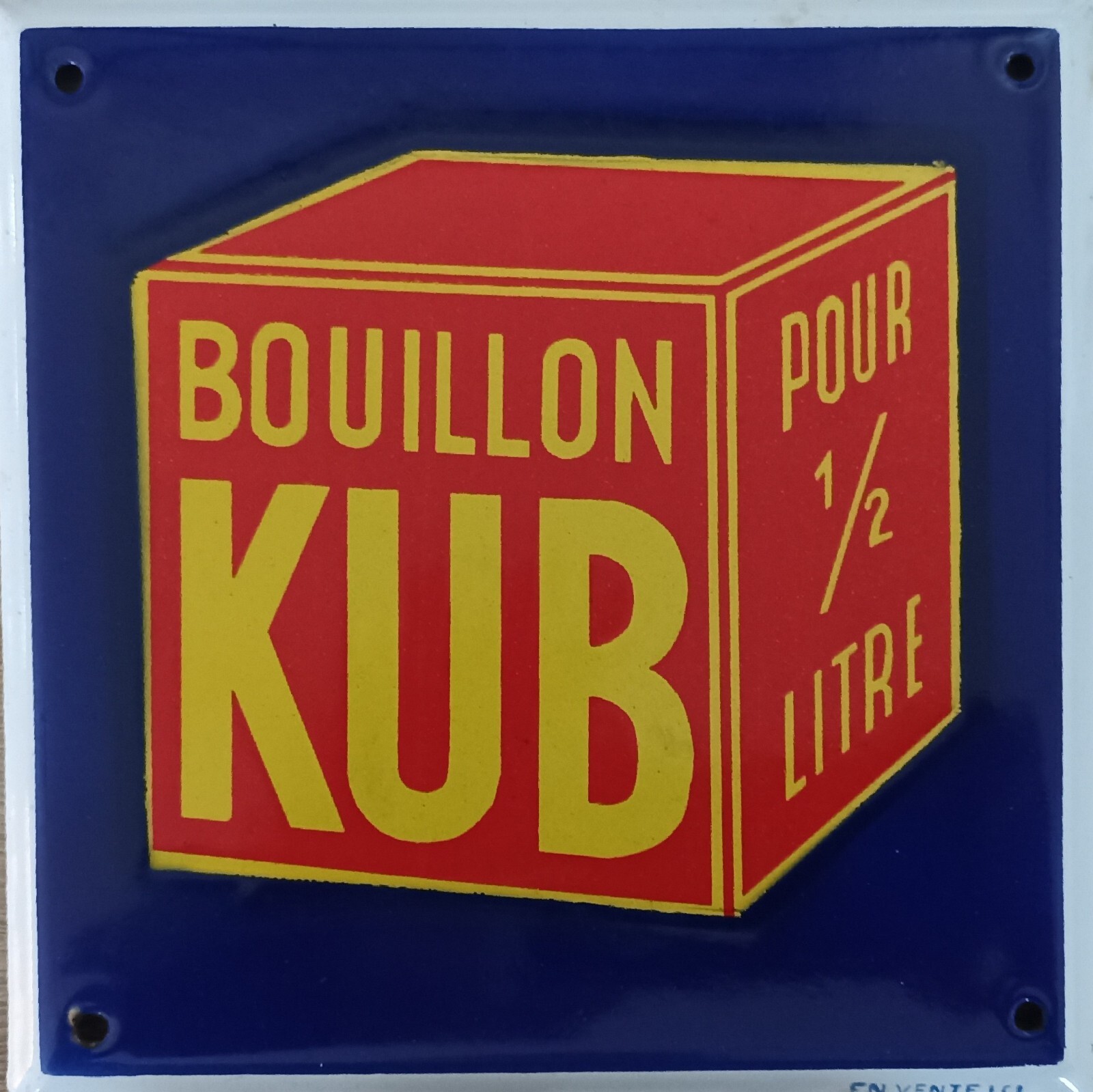 Plaque émaillée ancienne Bouillon KUB 19x19cm. eBay