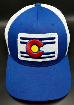 COLORADO hat flexfit fitted blue white cap One Size Fits Most
