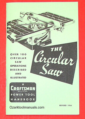 #ad How to CRAFTSMAN Circular Table Saw 1954 Handbook Operator#x27;s Manual 0926 $11.00