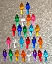 27 Med/Large Twist Lights Bulbs Peg for Ceramic Christmas Tree 9 Pretty Colors