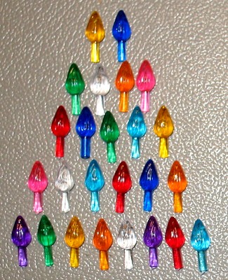 27 Med/Large Twist Lights Bulbs Peg for Ceramic Christmas Tree 9 Pretty Colors