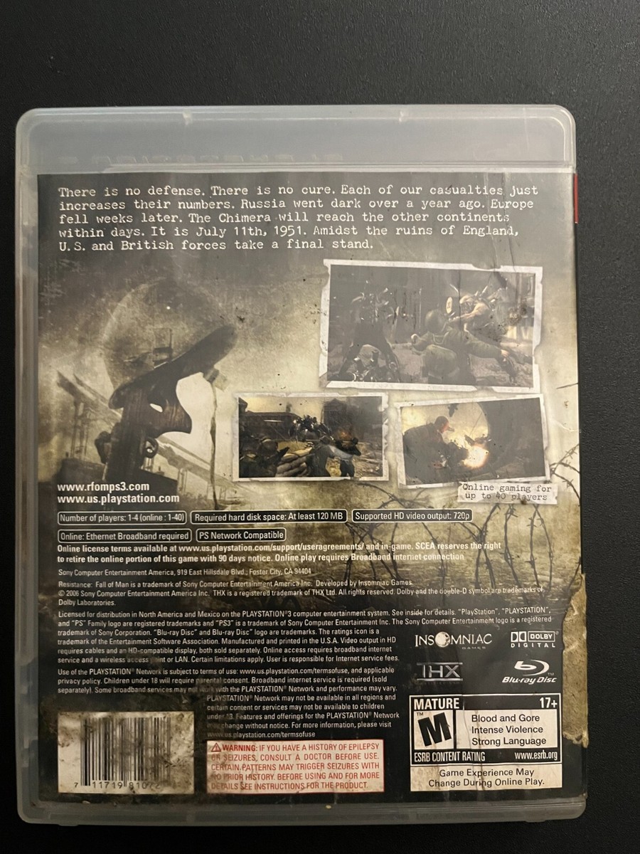 Resistance: Fall of Man (Sony PlayStation 3, 2006) (CLEAN