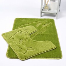 Non Slip Bath Mat Sets 2 Piece Dolphin Luxury Washable Rubber Bathroom Bath Mats
