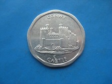 (22C8) CONWY CASTLE HAVANT  NATIONAL TRANSPORT 50P SILVER COLOURED TOKEN COIN 