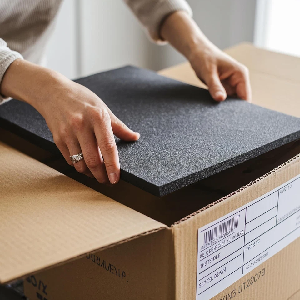 Hojas de espuma de polietileno negro de 1/2" de espesor paquete de 2 - 16x12 - pa... Foto 4 de 4