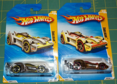 Lot of 2 - 2010 Hot Wheels New Models - Tooligan - Gold & Chrome