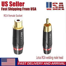 Gold Plated RCA Plug Male Connector Soldering Speaker Cable Wire Adapter