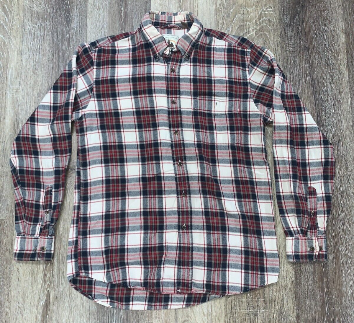 bass dress shirts GH Bass Mens Sz M Medium Long Sleeve Dress Button Up Shirt Red Plaid