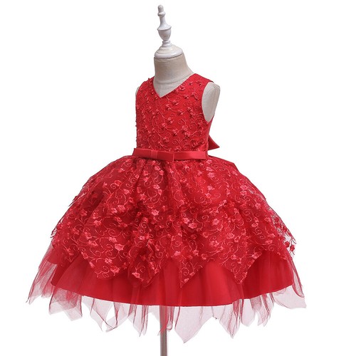 Girls Princess dressess little girls flowers party dress for wedding birthday - Picture 24 of 44