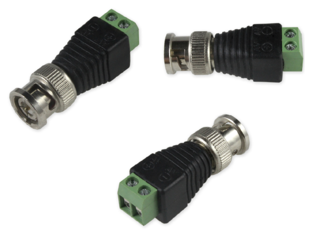 3 PCS Coaxial Coax CAT5 BNC Male Connector for CCTV Camera Security System