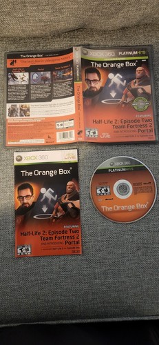 The Orange Box Half Life 2 (Xbox 360, 2007) CIB Platinum Hits Same Day Ship Read