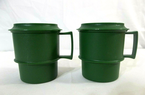Tupperware 2 Green Multi-Mugs with Dove, Coasters & Snowman One Touch Canister - Picture 4 of 10