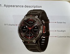 Smart Watch Men SPORTS Smartwatch MODEL S100-BLACK NIB