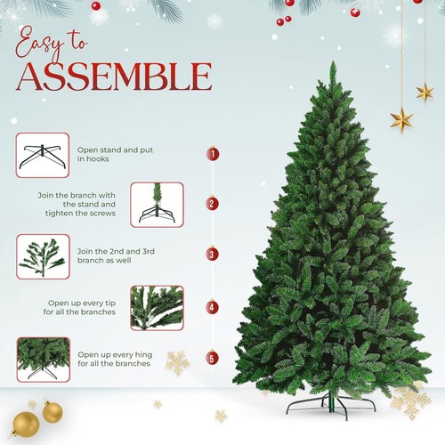 3ft-8ft Christmas Trees Colorado Xmas Green Bushy Artificial Pine Metal Stand - Picture 55 of 78