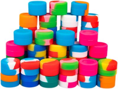 100pcs 3ml Non-Stick Silicone Containers Multi Use Storage Jars Assorted... 