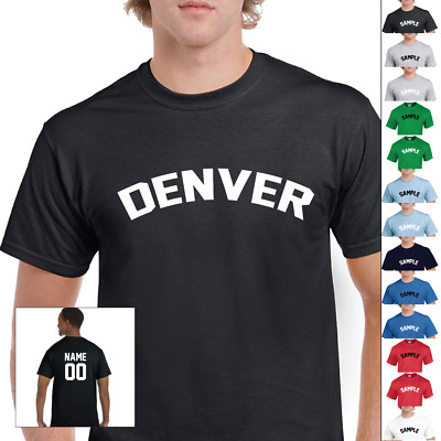 City of Denver Jersey Sports Letter Personalized Name Number Cotton T-Shirt