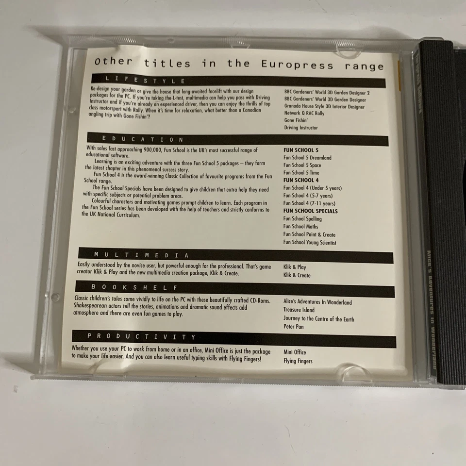 Alice's Adventures In Wonderland PC Vintage Software Interactive Storybook - Image 4 of 4