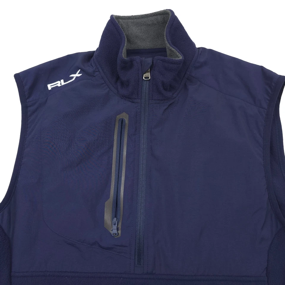 $148 RLX Ralph Lauren Chaleco polar de rendimiento azul para hombre talla pequeña Foto 3 de 4