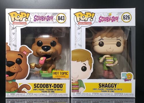 ¡Lote Funko Pop! Animación #843 Scooby Doo (HT) + #626 peludo + protectores *Como nuevo* - Imagen 1 de 12