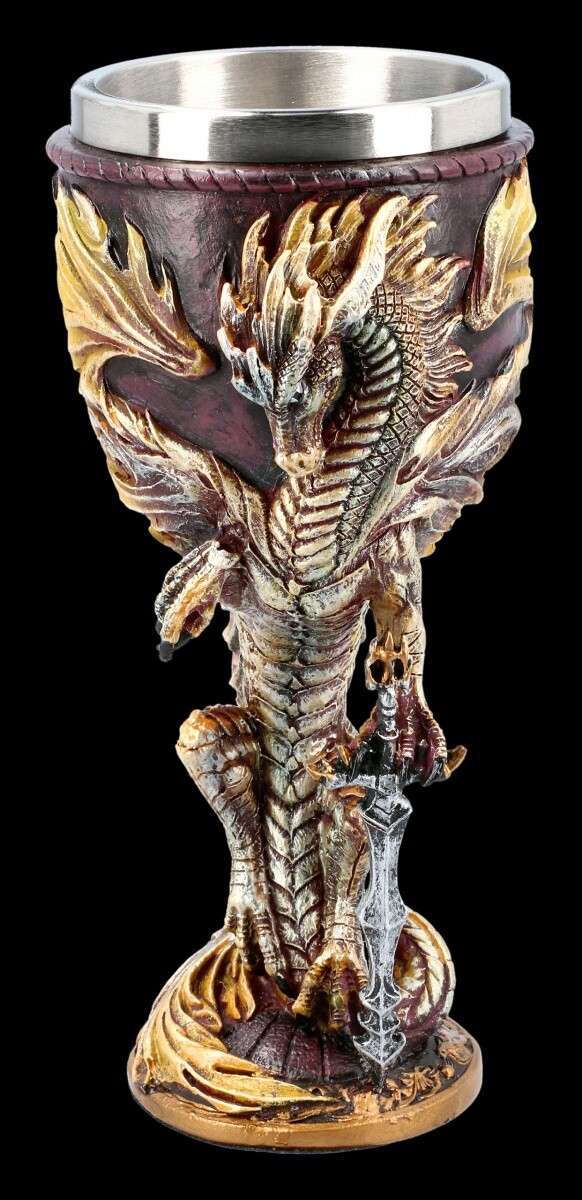 Dragon Chalice - Flame Blade - Ruth Thompson Wine Goblet Drinking Cup