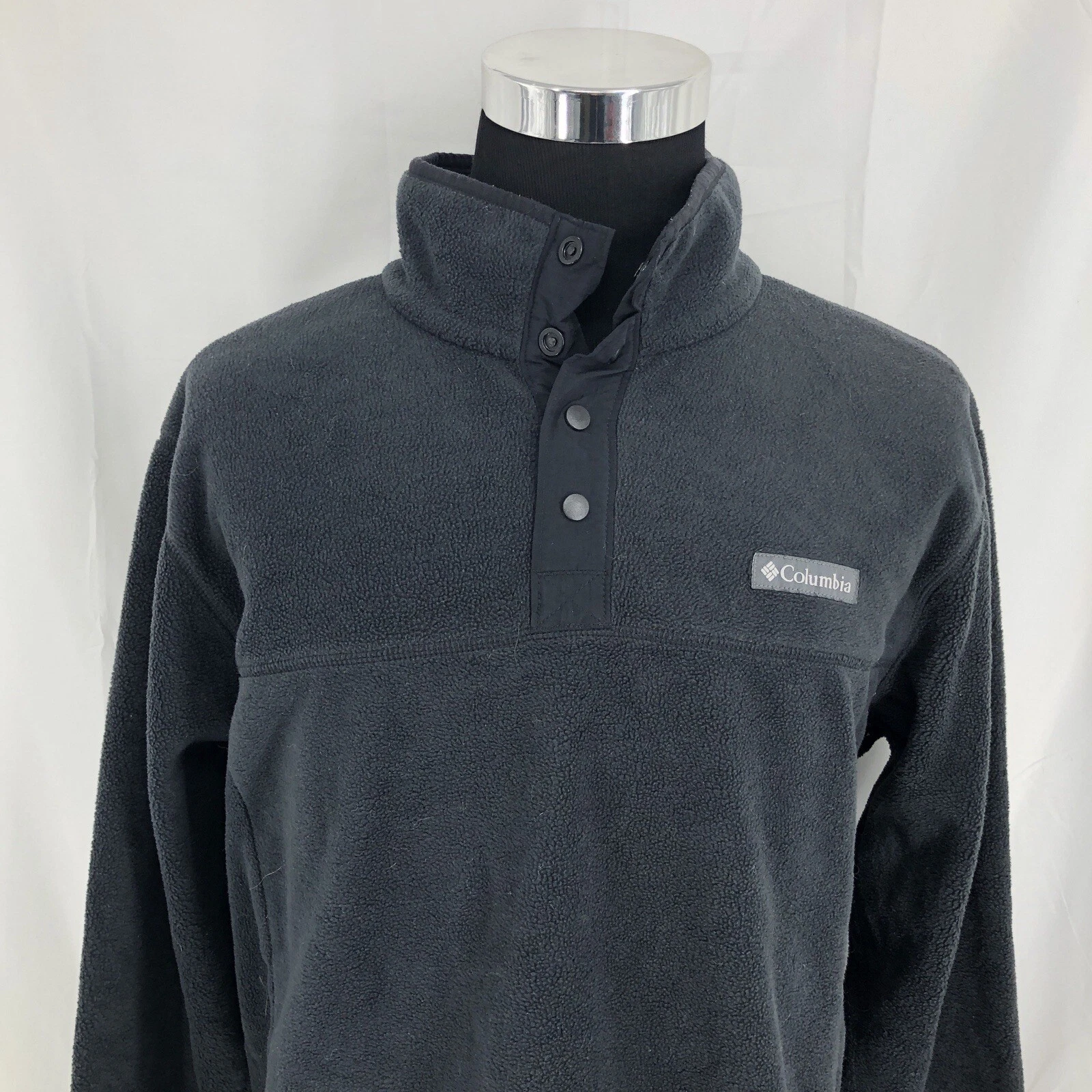 Columbia Steens Mountain Black Snap Mock Neck Fleece Jacket AM0251 XL