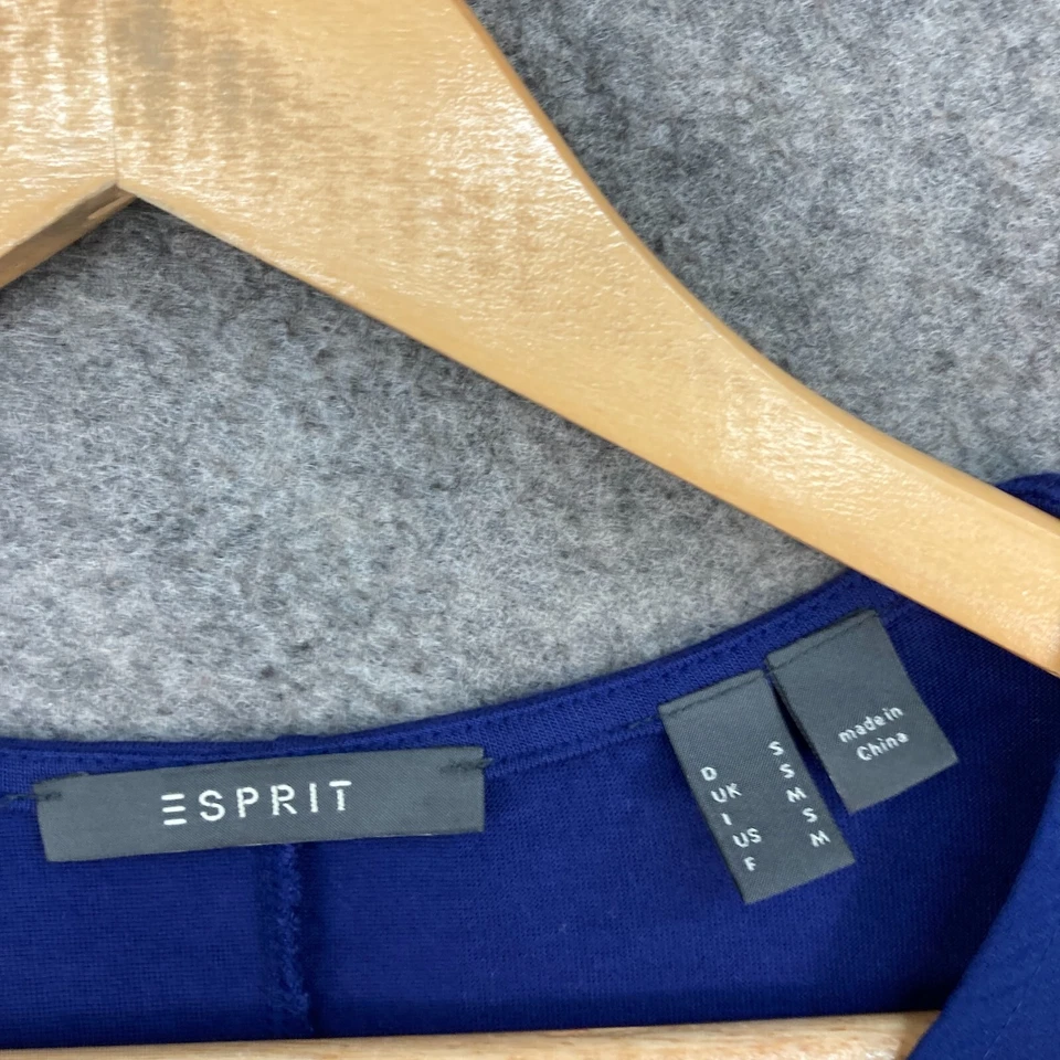 Camisa Esprit Top Mujer S Pequeña Azul Manga Corta Cuello Redondo Lentejuelas 13318 Foto 4 de 4