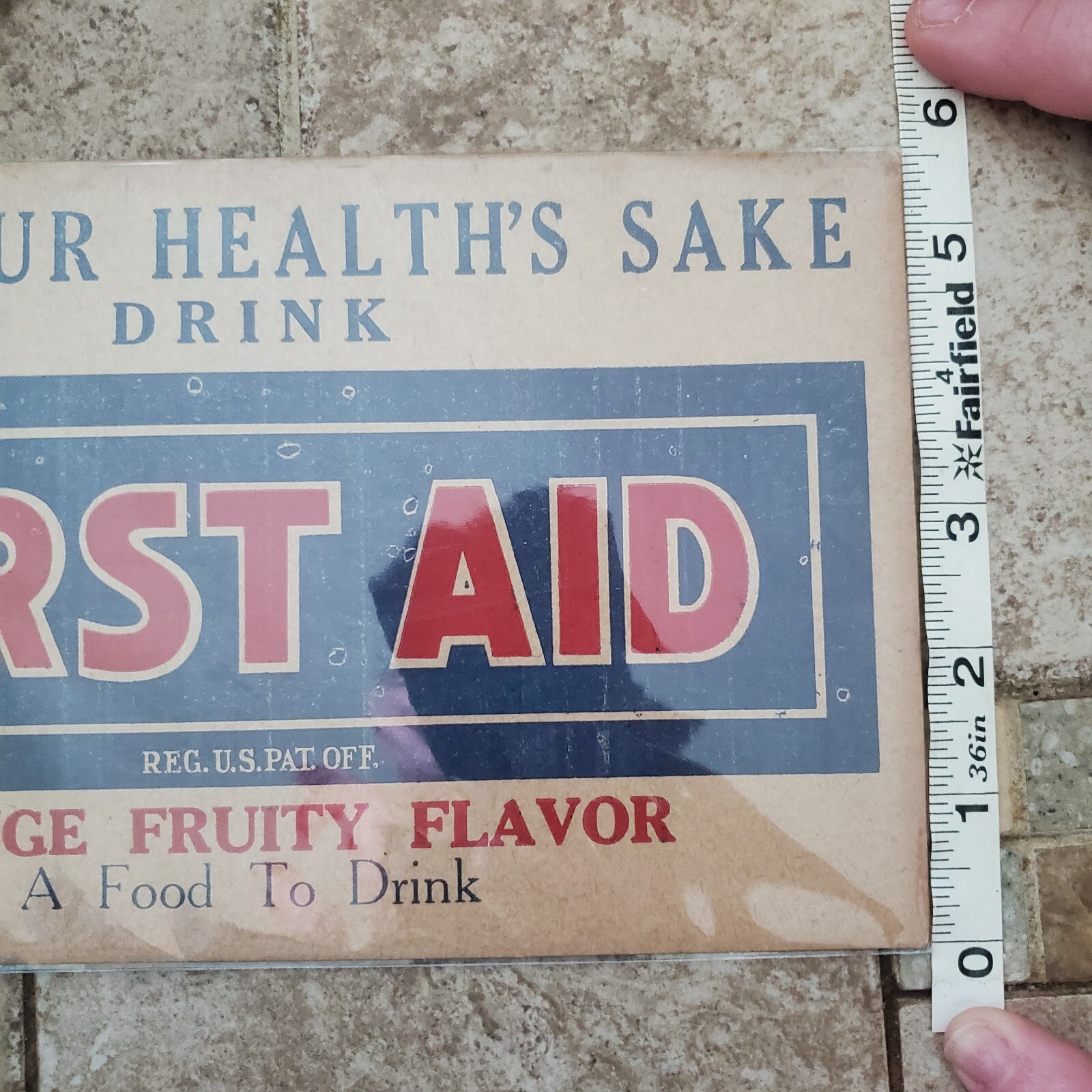 Antique 1920's First Aid Orange Drink Beverage Quack Advertising