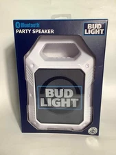 Bud Light Party Tailgate Bluetooth Speaker, with LED Lighting, Bud Light White