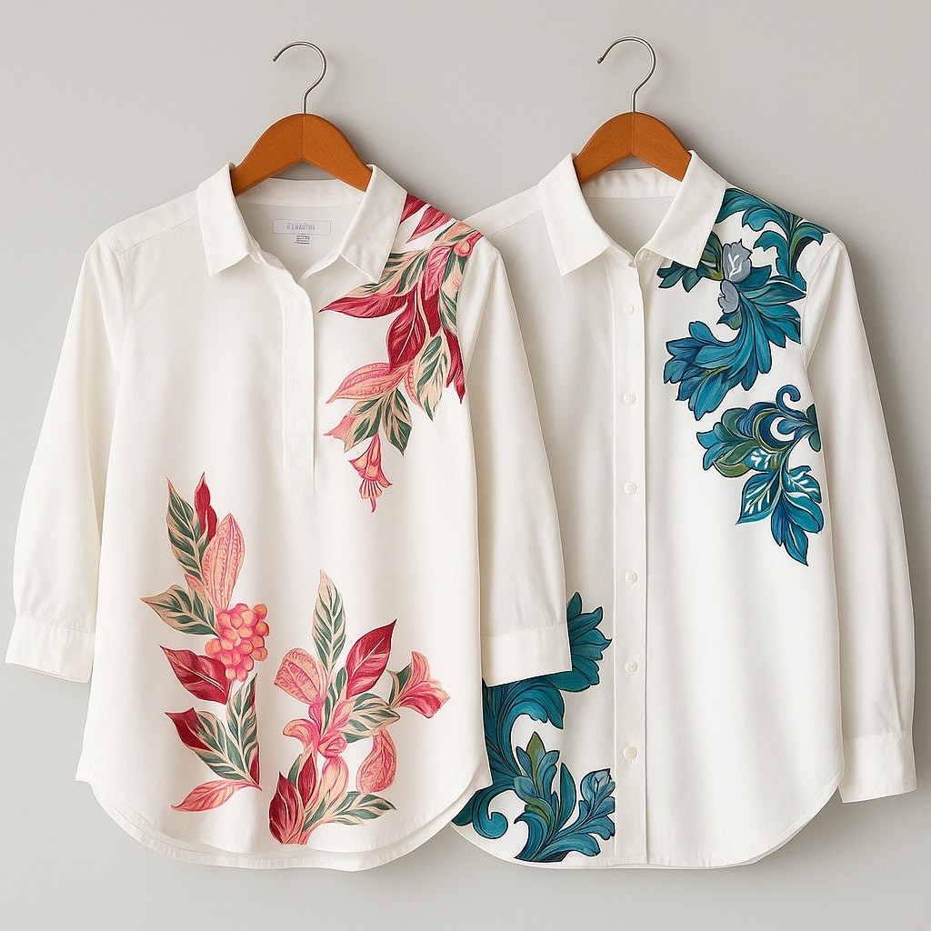 Chico’s Button Down Blouse Bundle US 4 Floral Pri… - image 1