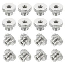 16Pcs Knurled Thumb Nuts, M6x12mm Carbon Steel Nut Iron Round Knobs Silver